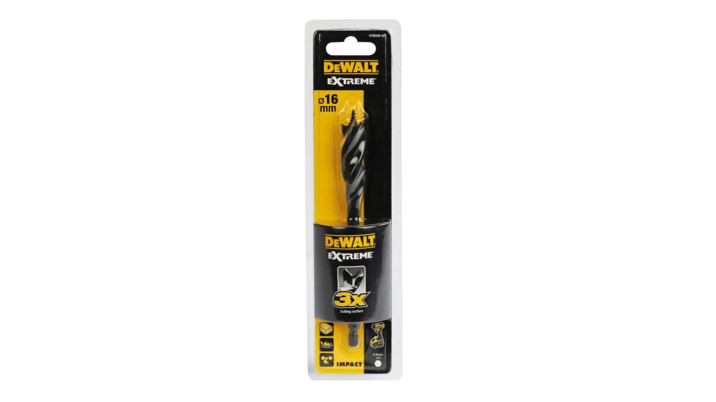 DeWALT DT902 Series Wood Drill Bit for Wood, 16mm Diameter, 152 mm Overall