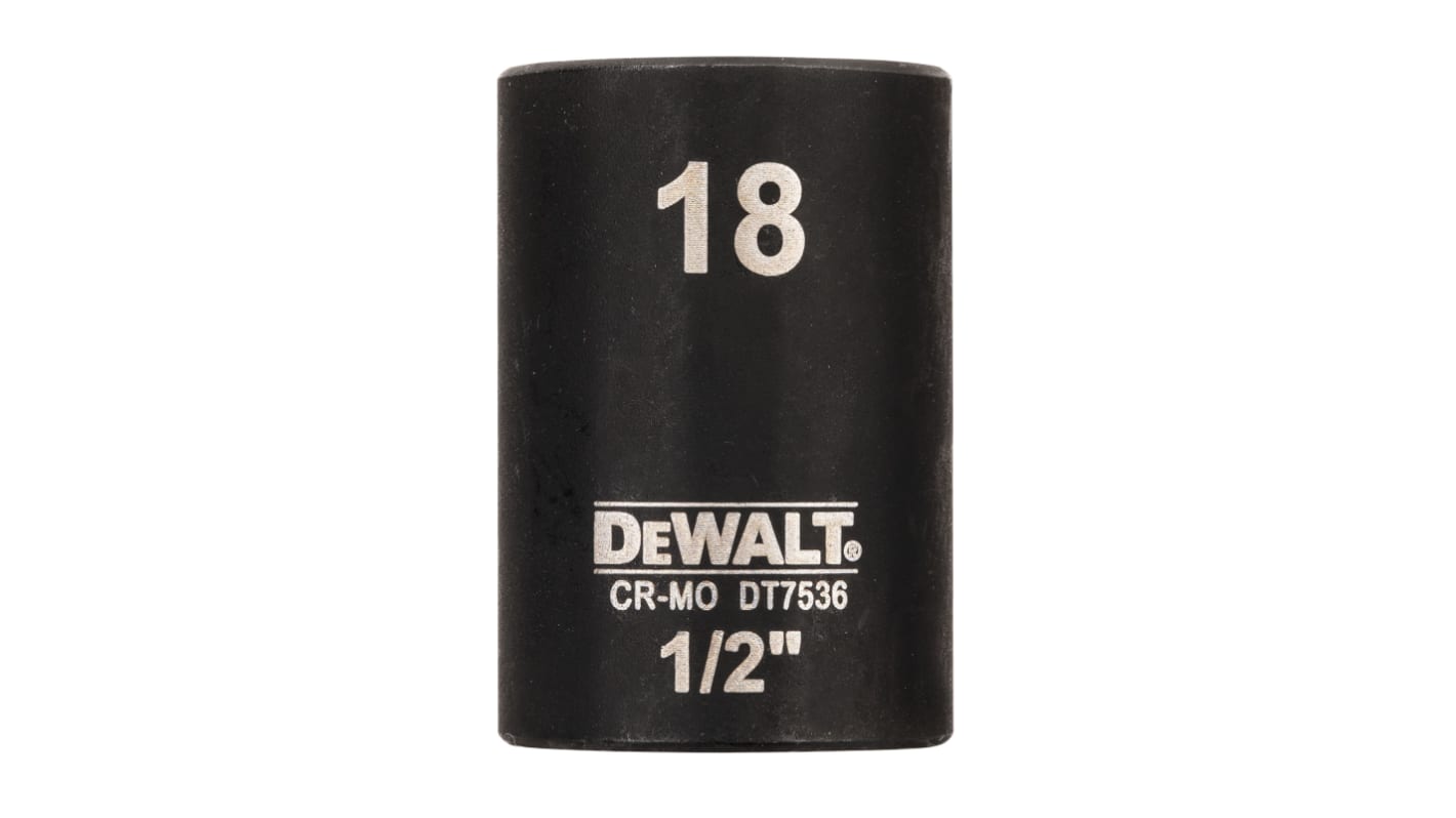 Vaso de impacto DeWALT perfil Vaso de impacto estándar de 18mm de 1/2, longitud 38 mm