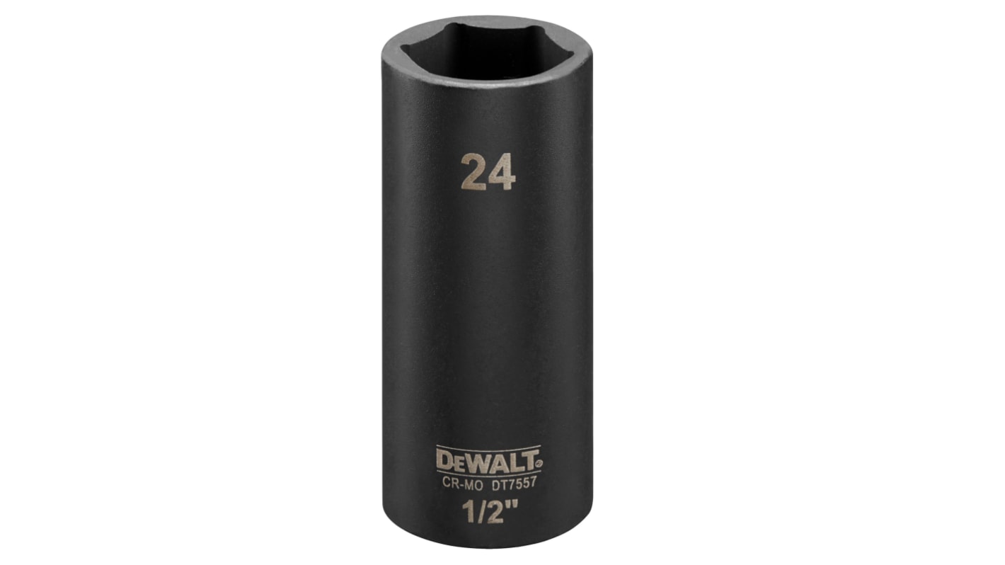 Vaso de impacto DeWALT perfil Vaso largo de impacto de 24mm de 1/2, longitud 78 mm