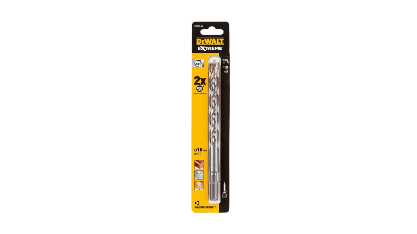 DeWALT DT669 Series Masonry Drill Bit for Masonry, 16mm Diameter, 200 mm Overall