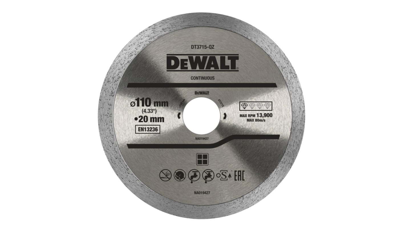 DeWALT DT3715-QZ Diamond Cutting Wheel, 110mm Diameter