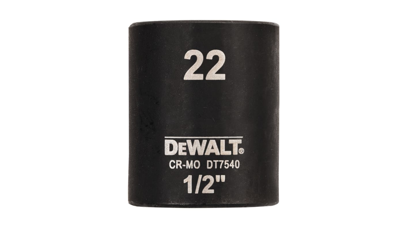 Vaso de impacto DeWALT perfil Vaso de impacto estándar de 22mm de 1/2, longitud 38 mm
