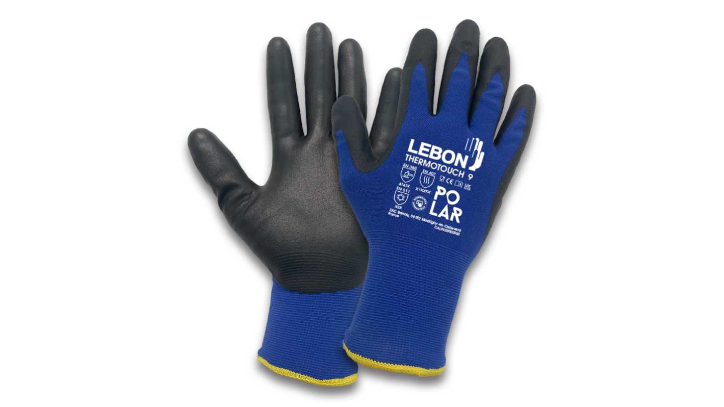 Lebon Protection Polar Black, Blue Polyamide Abrasion Resistant, Cut Resistant, Puncture Resistant, Tear Resistant