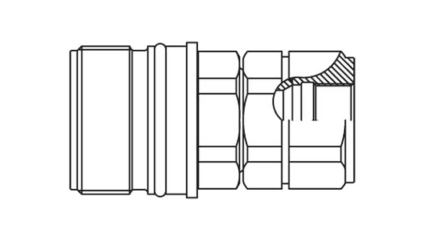 Parker Steel Female Hydraulic Quick Connect Coupling, BSP 3/4 Female