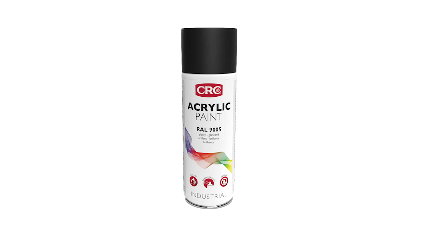 CRC ACRYLIC PAINT Sprühfarbe Schwarz Satin, 400ml, RAL 9005