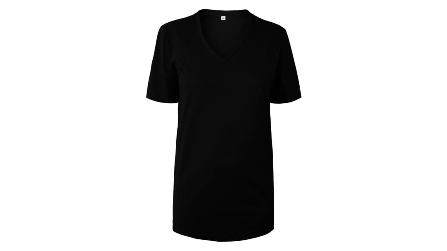 EUROSTAT Black 3% Carbon, 48.5% Cotton, 48.5% Polyester Short Sleeve T-Shirt, UK- S