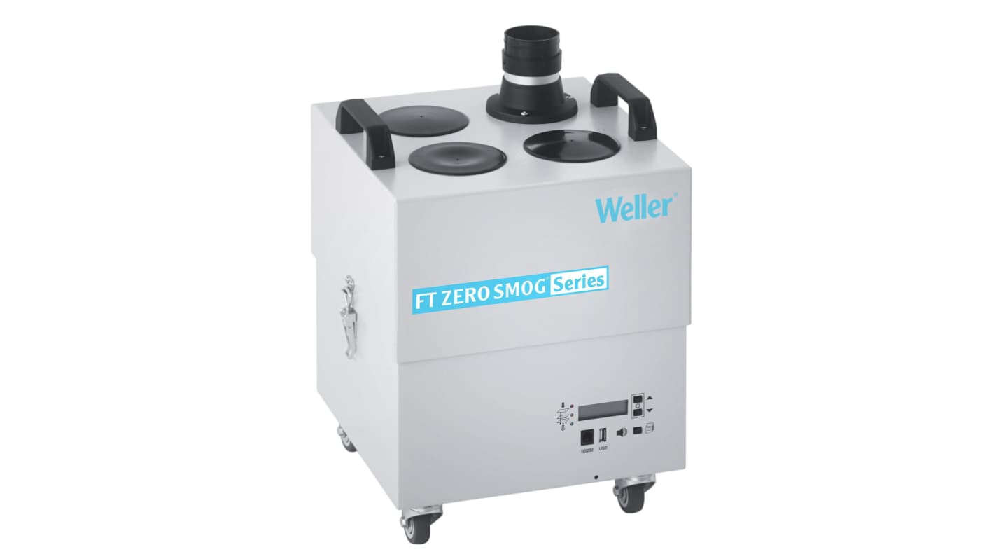 Weller Zero Smog 4V, 230V Solder Fume Extractor, HEPA Filter H13 & Wide Band Gas Filter, 275W, Type F - Schuko plug,