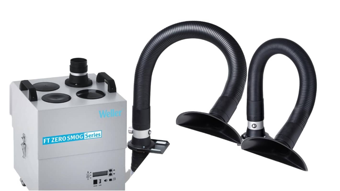 Weller Zero Smog 4V, 230V Solder Fume Extractor, HEPA Filter H13 & Wide Band Gas Filter, 275W, Type F - Schuko plug,