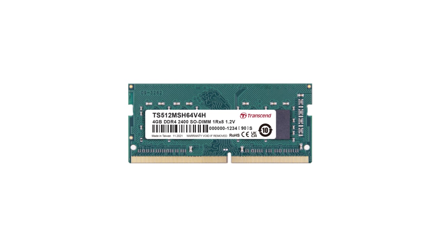 Transcend 4 GB DDR4 Desktop, Laptop RAM, 2400Mbit/s, SODIMM, 1.2V