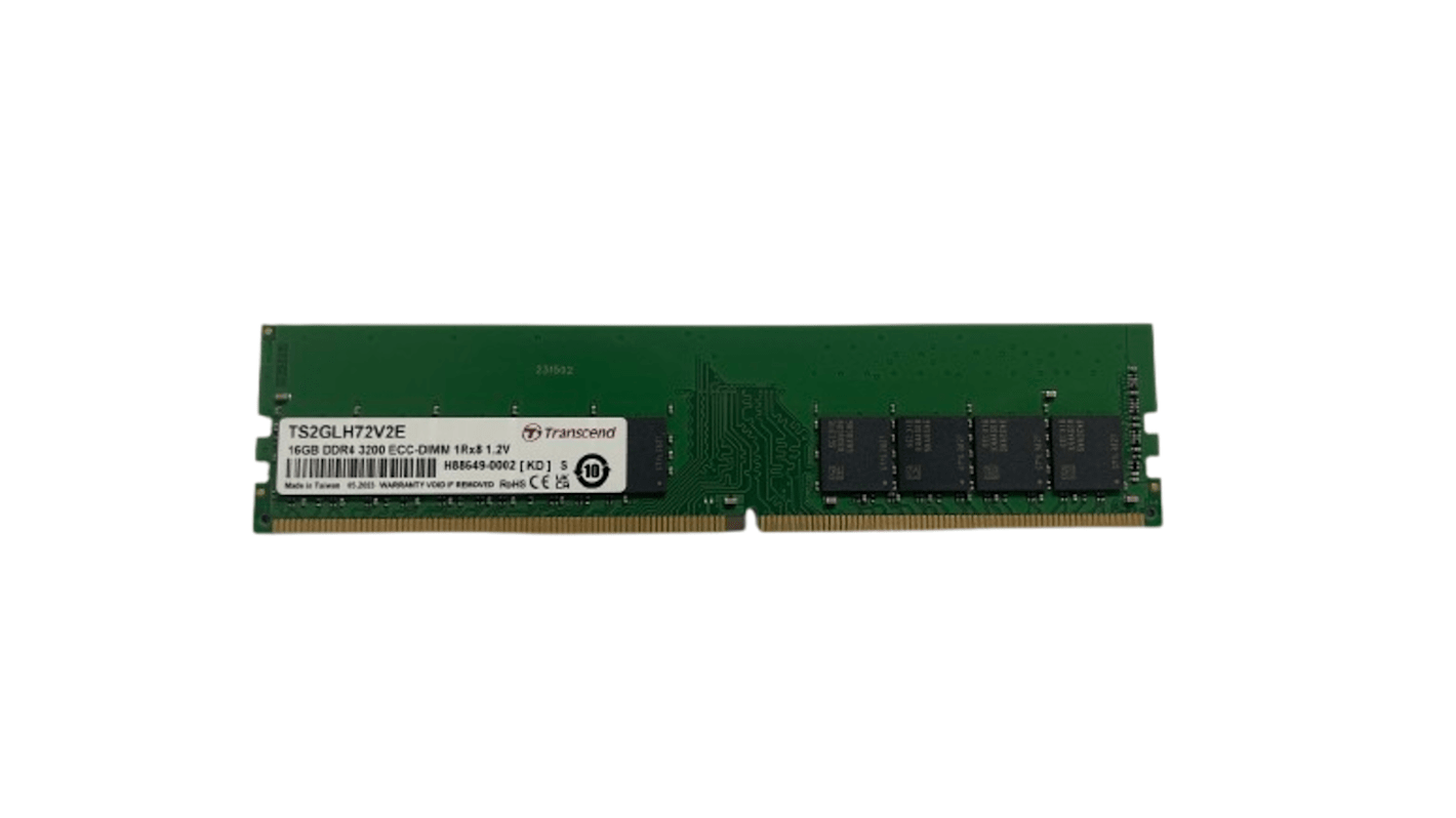 Transcend 台式机, 服务器内存, 16GB, DDR4, 3200Mbit/s, DIMM插槽