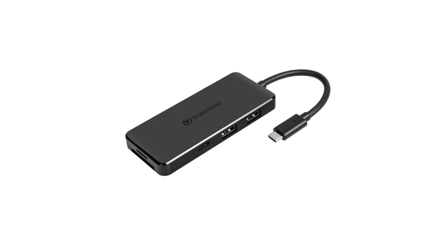 Transcend 4 Port USB 3.1 USB A, USB C  Hub, USB Powered, 103.5 x 44.9 x 12.3mm