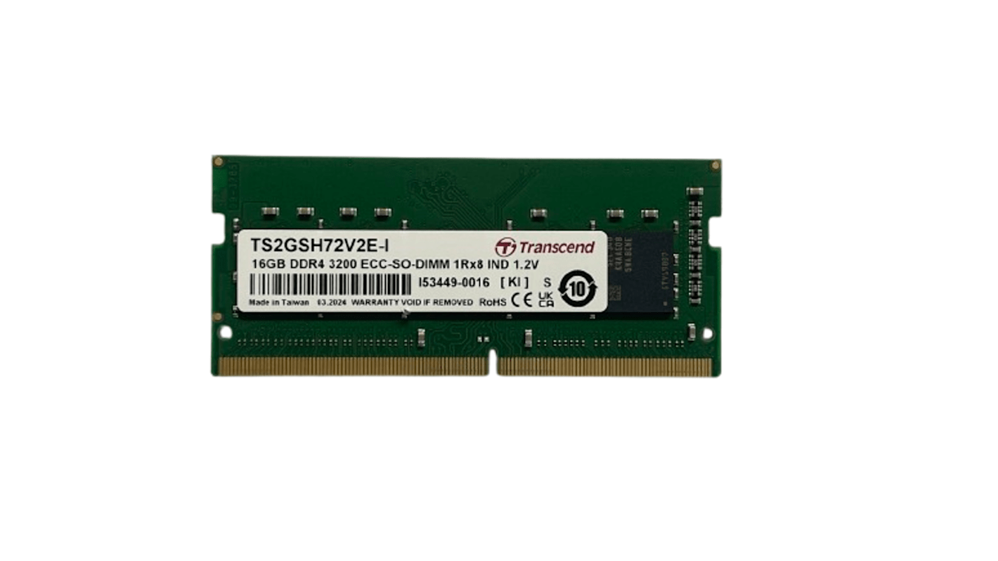Transcend内存, 16GB, DDR4, 3200Mbit/s, SODIMM插槽