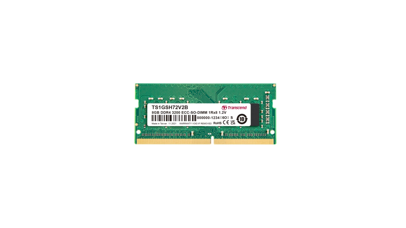 Transcend 8 GB DDR4 Desktop, Laptop RAM, 3200Mbit/s, SODIMM, 1.2V