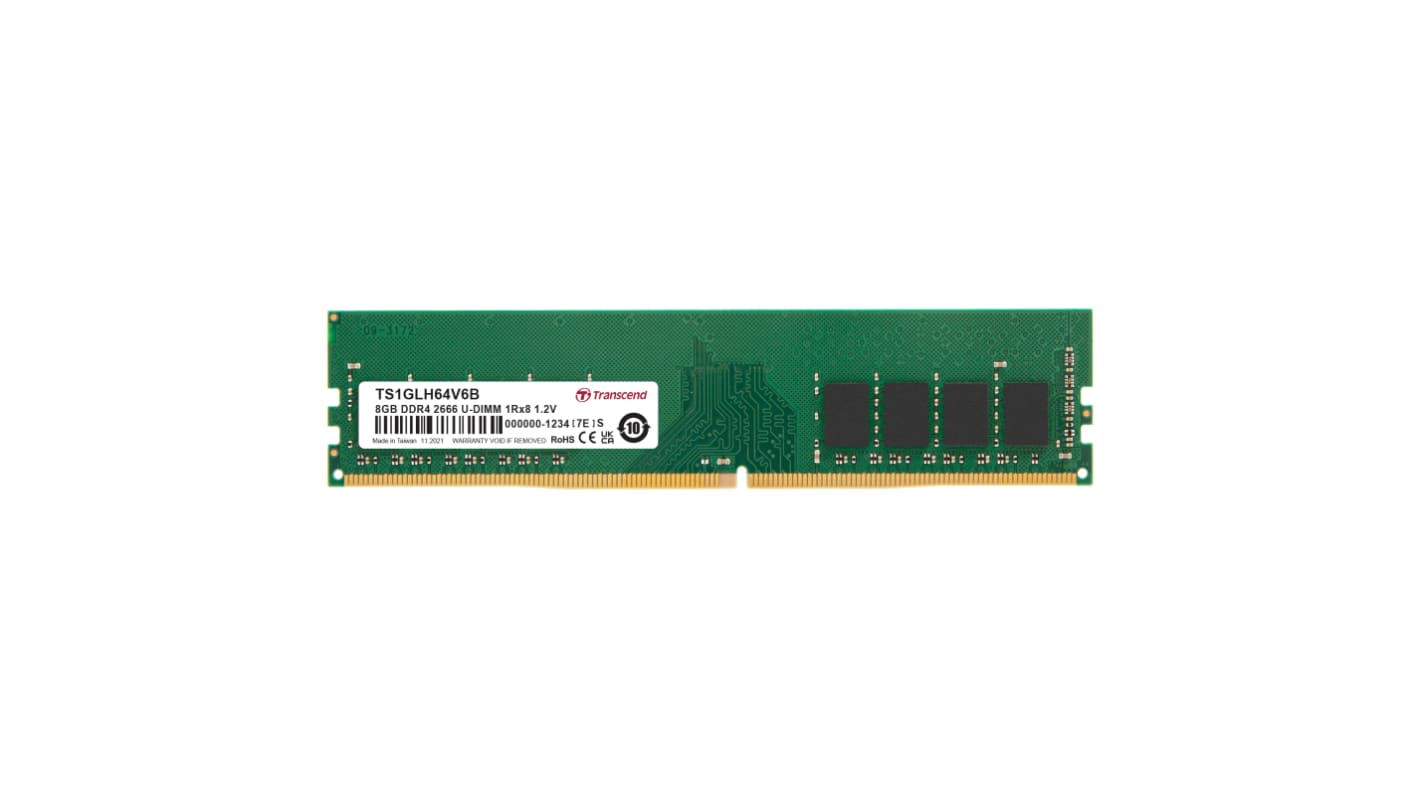 Transcend 8 GB DDR4 Desktop, Laptop RAM, 2666Mbit/s, UDIMM, 1.2V