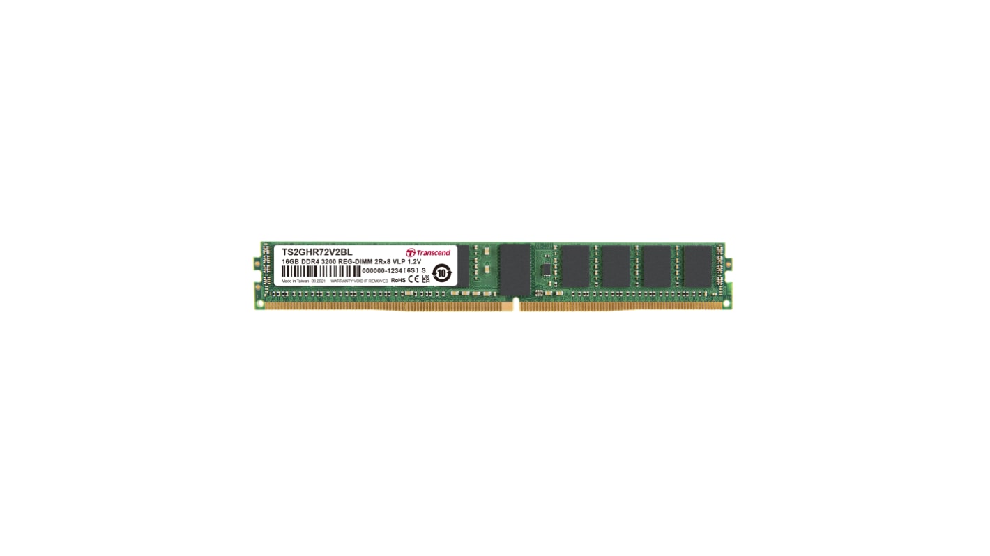 Transcend 服务器内存, 16GB, DDR4, 3200Mbit/s, RDIMM插槽