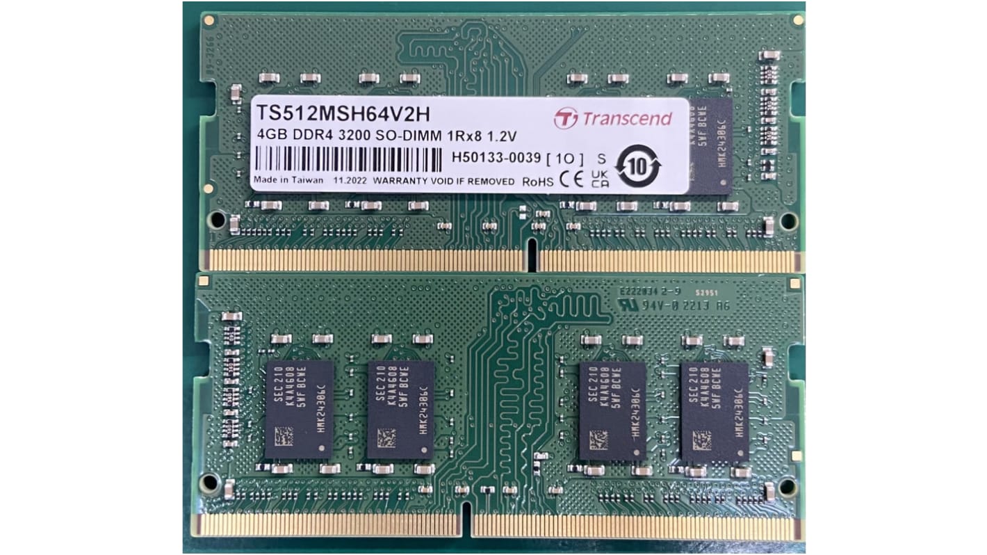 Transcend 4 GB DDR4 Desktop, Laptop RAM, 3200Mbit/s, SODIMM, 1.2V