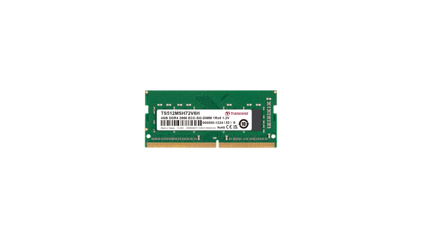 Transcend 4 GB DDR4 Desktop, Laptop RAM, 3200Mbit/s, SODIMM, 1.2V
