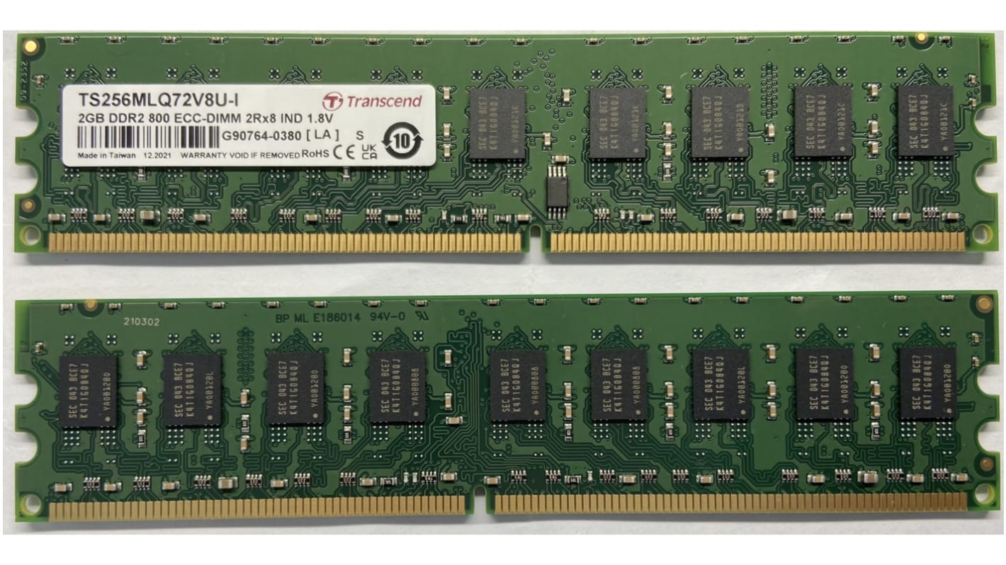 Transcend 台式机, 笔记本内存, 2 GB, DDR2, 800Mbit/s, DIMM插槽