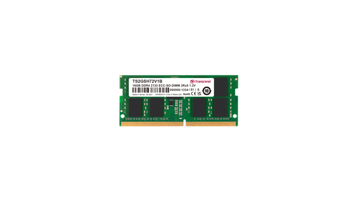Transcend 16 GB DDR4 Desktop, Server RAM, 2133Mbit/s, SODIMM, 1.2V