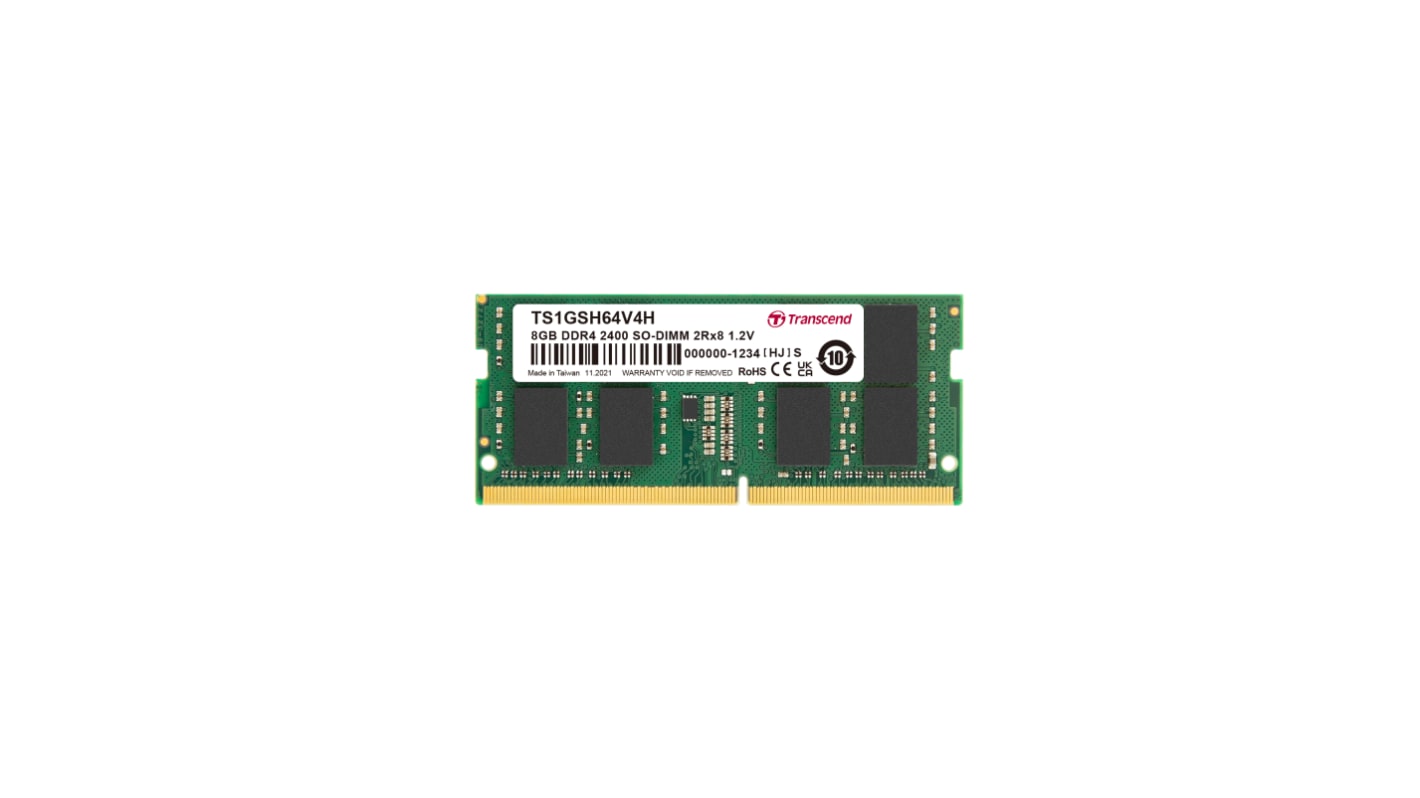 Transcend 8 GB DDR4 Desktop, Laptop RAM, 2400Mbit/s, SODIMM, 1.2V