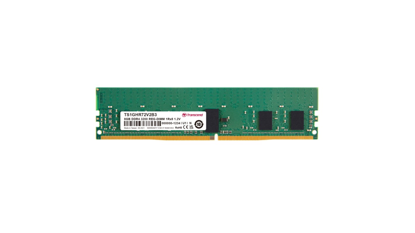 Transcend 8 GB DDR4 Server RAM, 3200Mbit/s, RDIMM, 1.2V