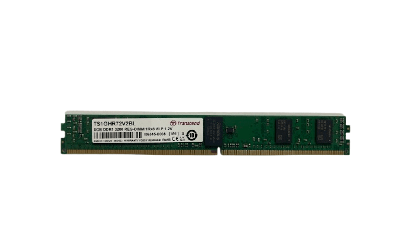 Transcend内存, 8 GB, DDR4, 3200Mbit/s, RDIMM插槽