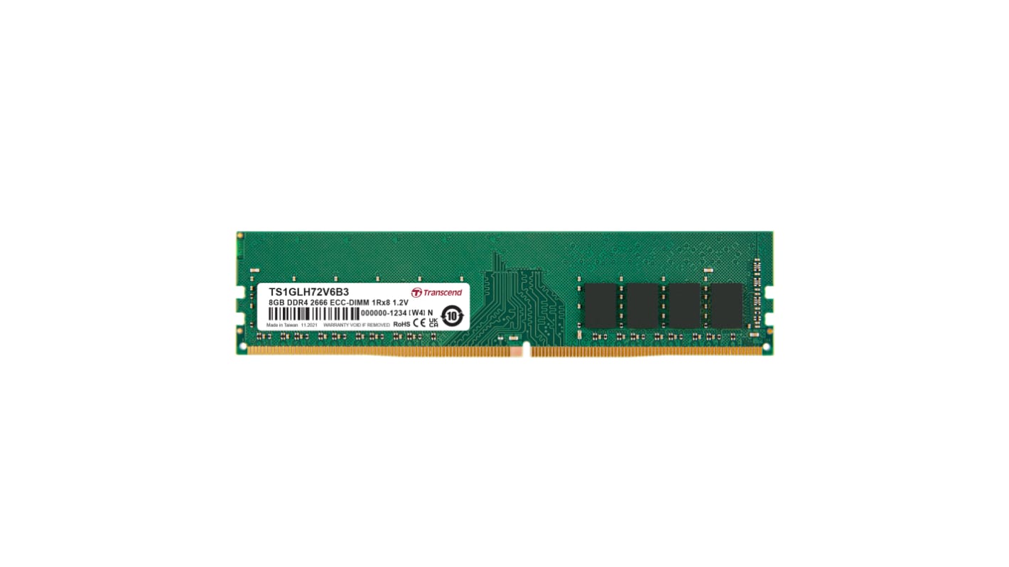 Transcend 8 GB DDR4 Desktop, Laptop RAM, 2666Mbit/s, DIMM, 1.2V