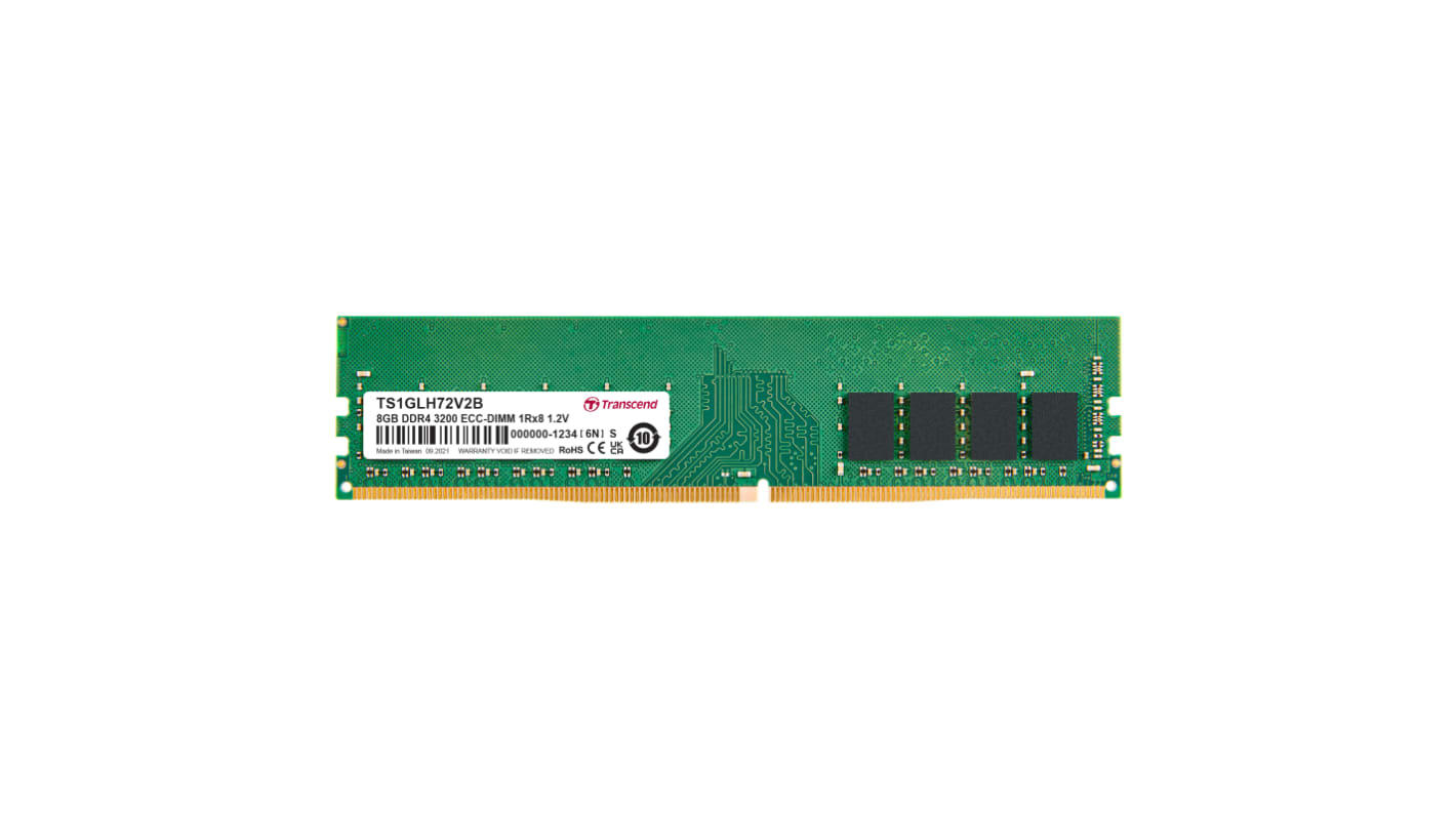 Transcend 8 GB DDR4 Desktop, Laptop RAM, 3200Mbit/s, DIMM, 1.2V