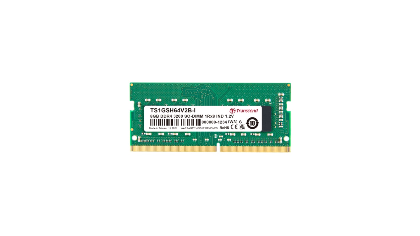 Transcend 8 GB DDR4 RAM, 3200Mbit/s, SODIMM, 1.2V
