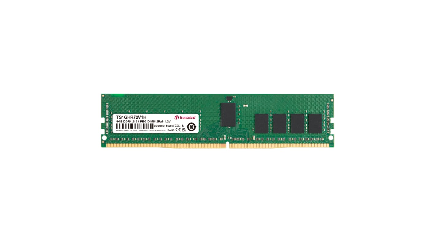 Transcend 8 GB DDR4 Server RAM, 2133Mbit/s, RDIMM, 1.2V