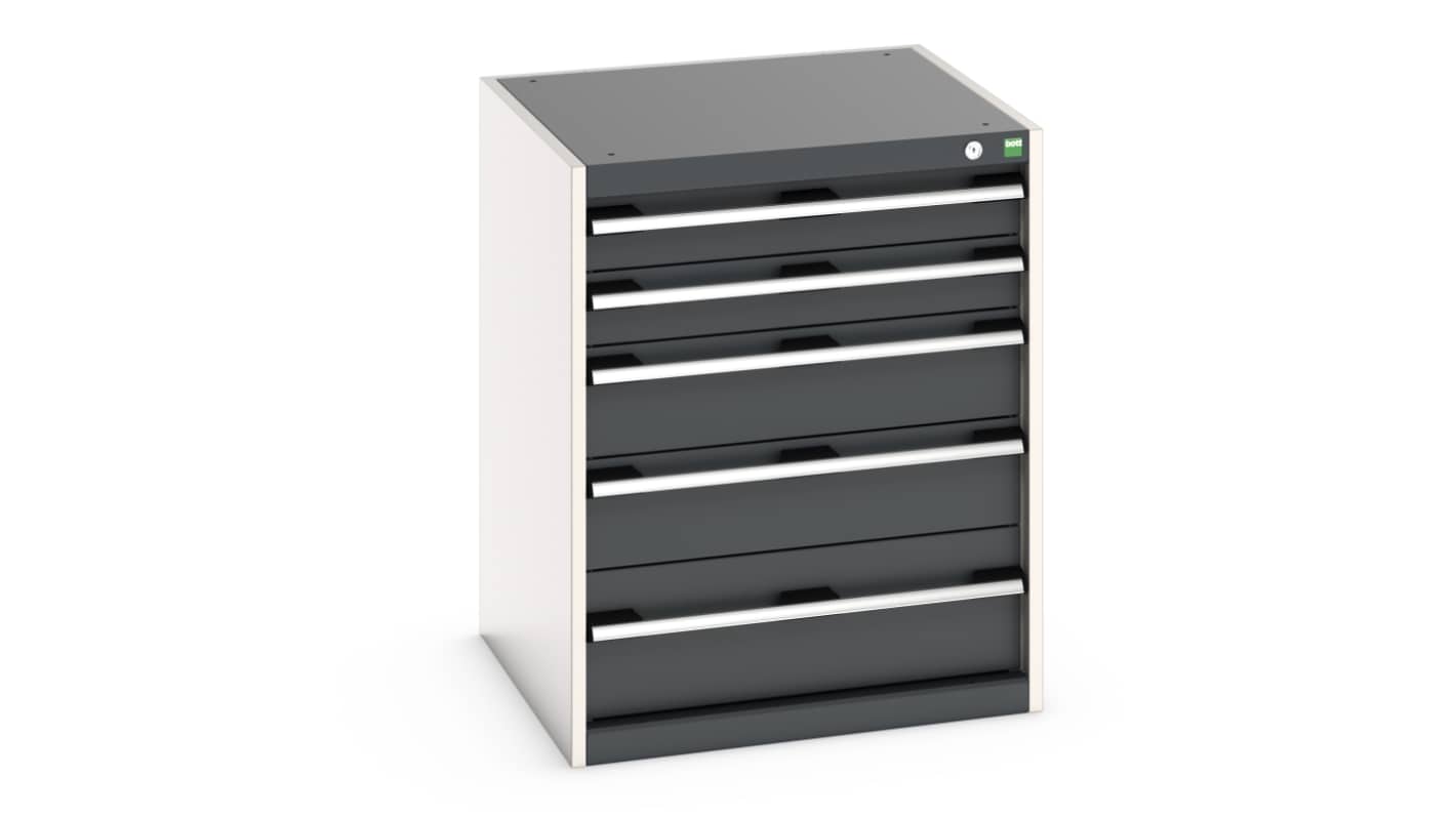 Bott, 5 Drawer Sheet Steel Floor Standing Cabinet, 650 x 650 x 800mm