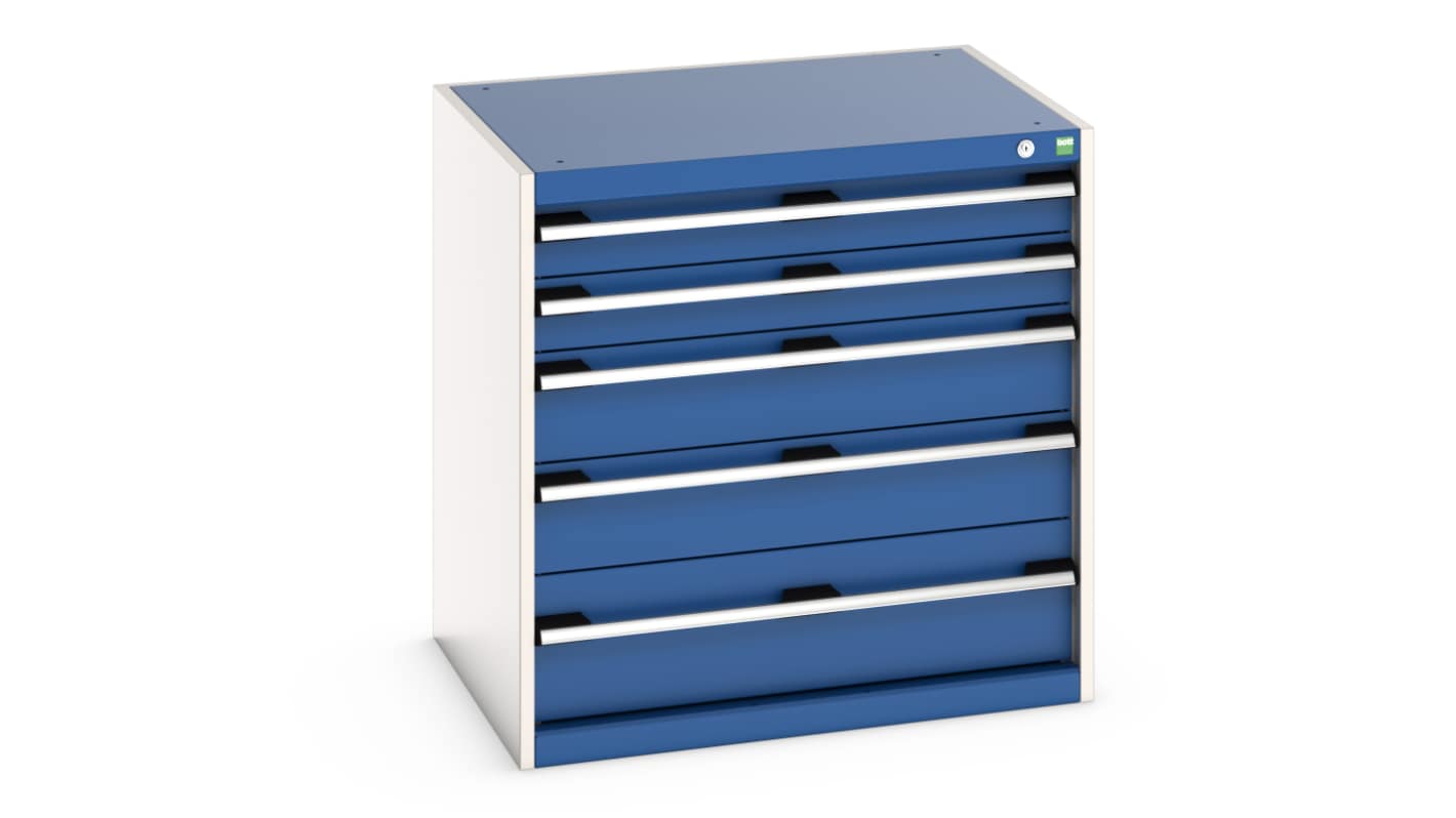 Bott, 5 Drawer Sheet Steel Floor Standing Cabinet, 800 x 650 x 800mm