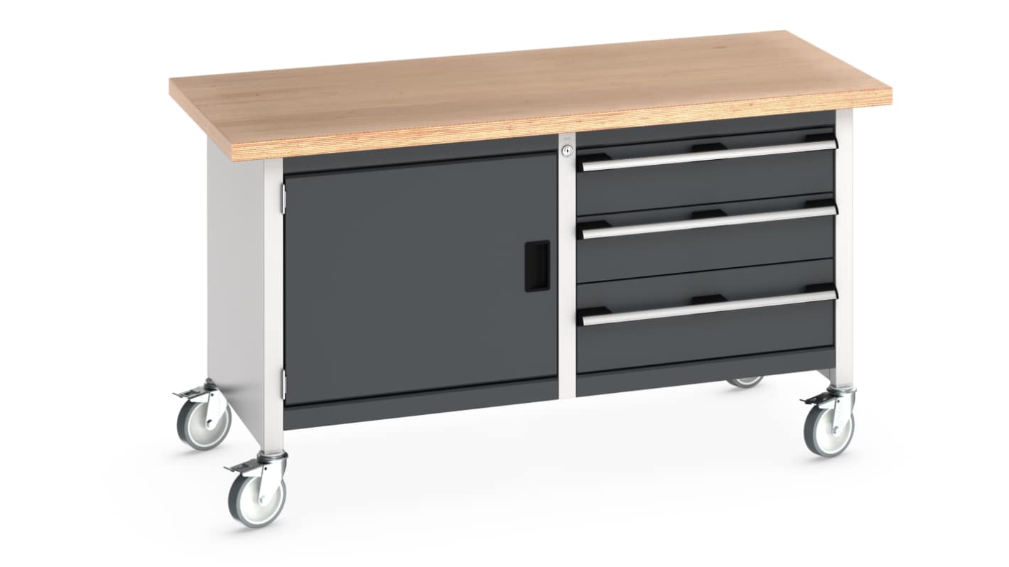 Bott 41002100.19V Portable Sheet Steel Workbench, 325kg Max Load, Adjustable Height, 840mm x 1500mm x 750mm