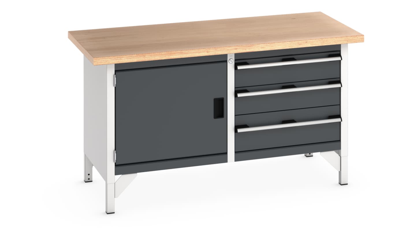 Bott 41002025.19V Sheet Steel Workbench, 325kg Max Load, Adjustable Height, 840mm x 1500mm x 750mm