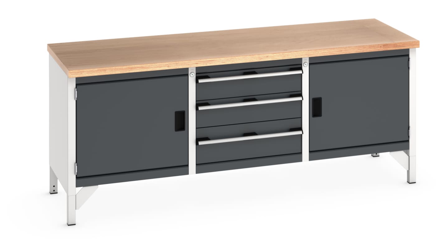 Bott 41002055.19V Sheet Steel Workbench, 425kg Max Load, Adjustable Height, 840mm x 2000mm x 750mm
