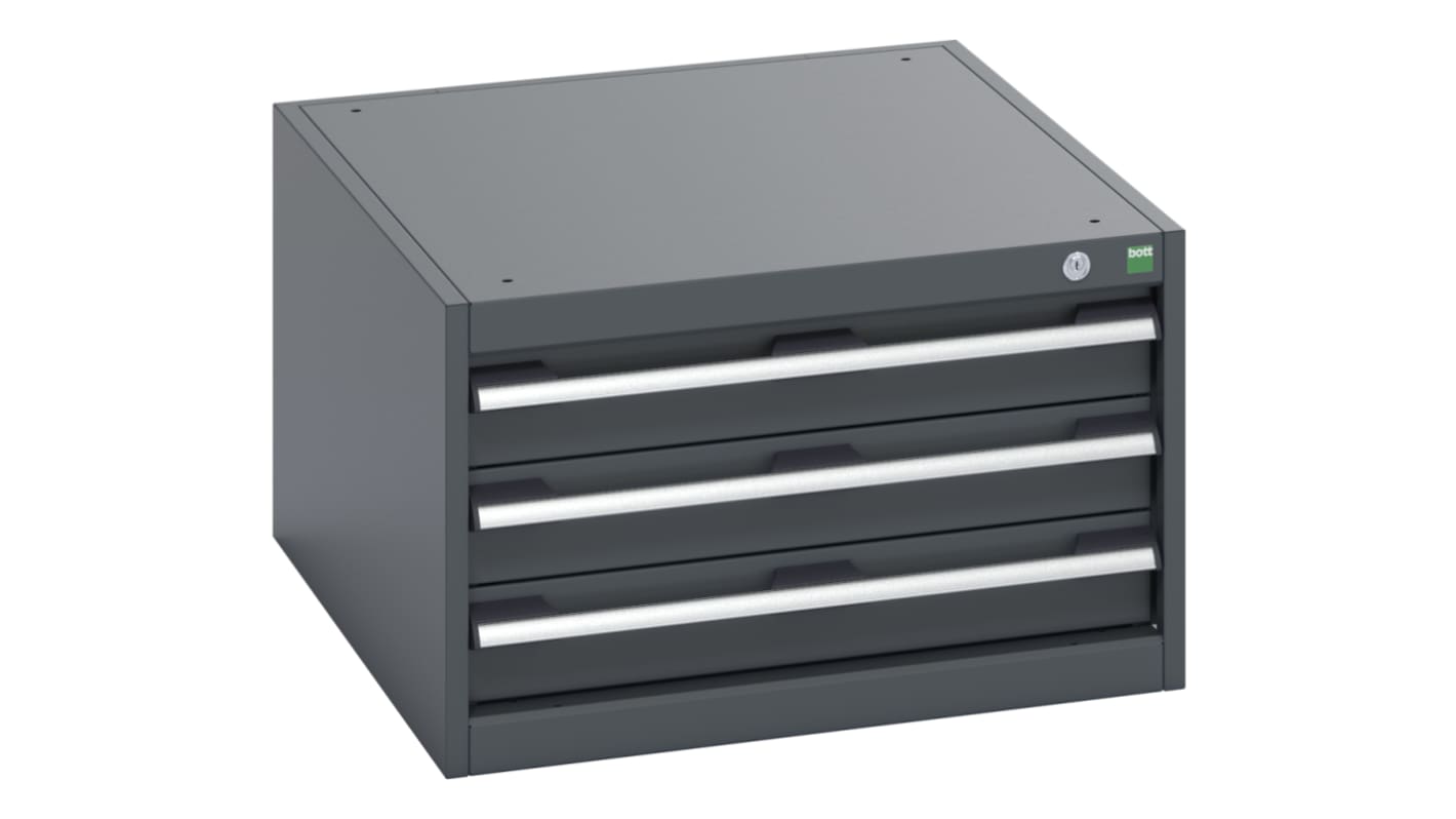 Bott, 3 Drawer Sheet Steel Floor Standing Cabinet, 650 x 750 x 400mm
