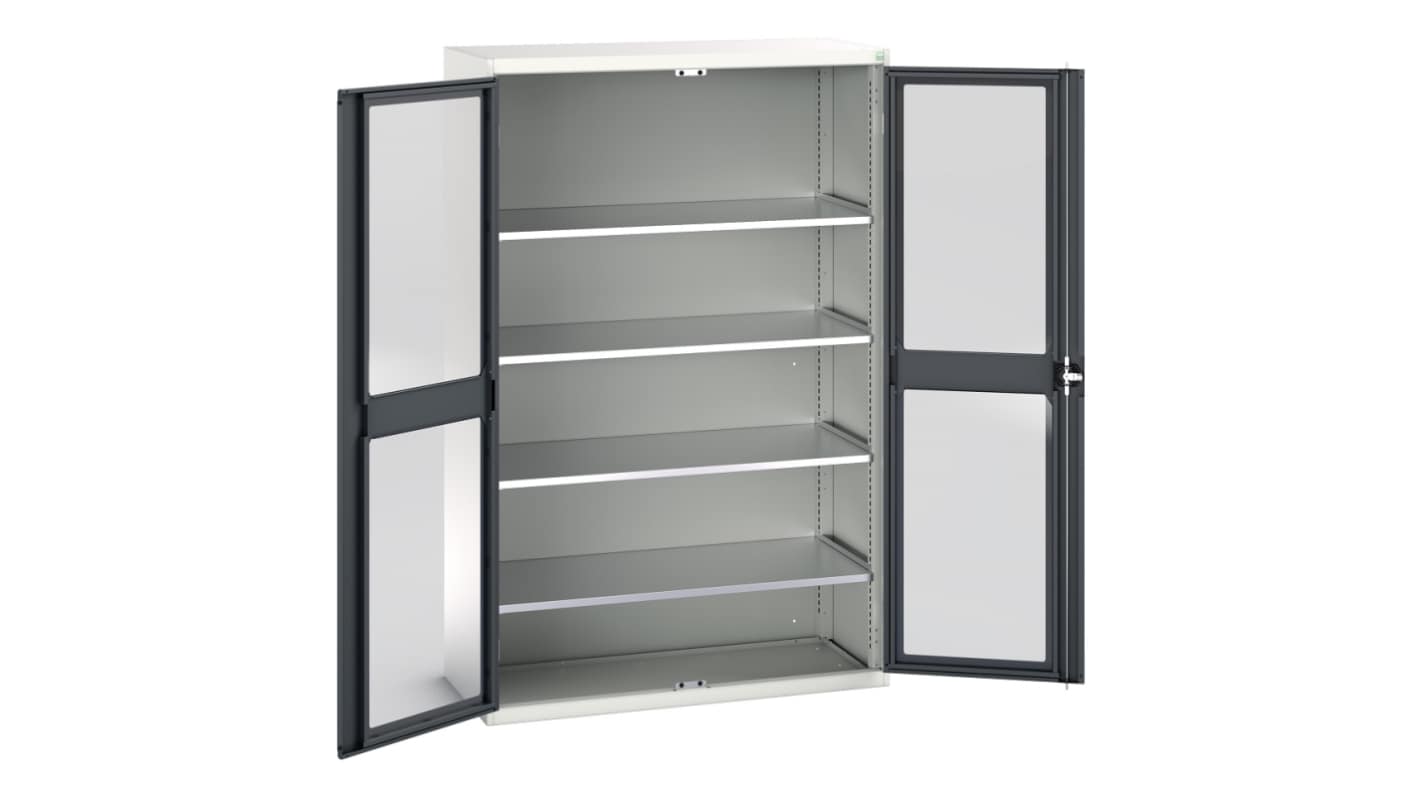 Bott Skab med 2 døre, Stålplade, Gulvmontering, 1300 x 550 x 2000mm