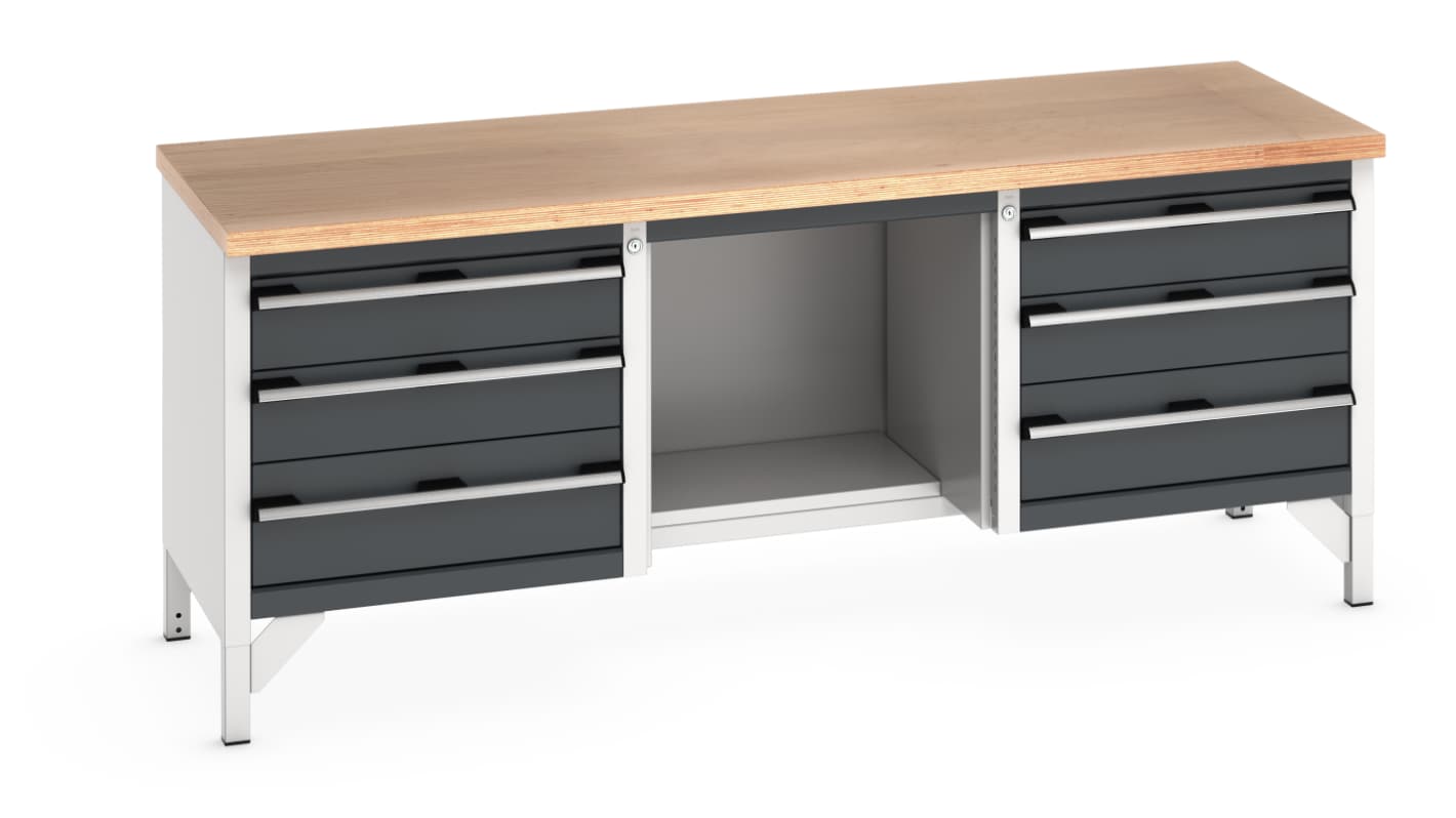 Bott 41002073.19V Sheet Steel Workbench, 450kg Max Load, 840mm x 2000mm x 750mm