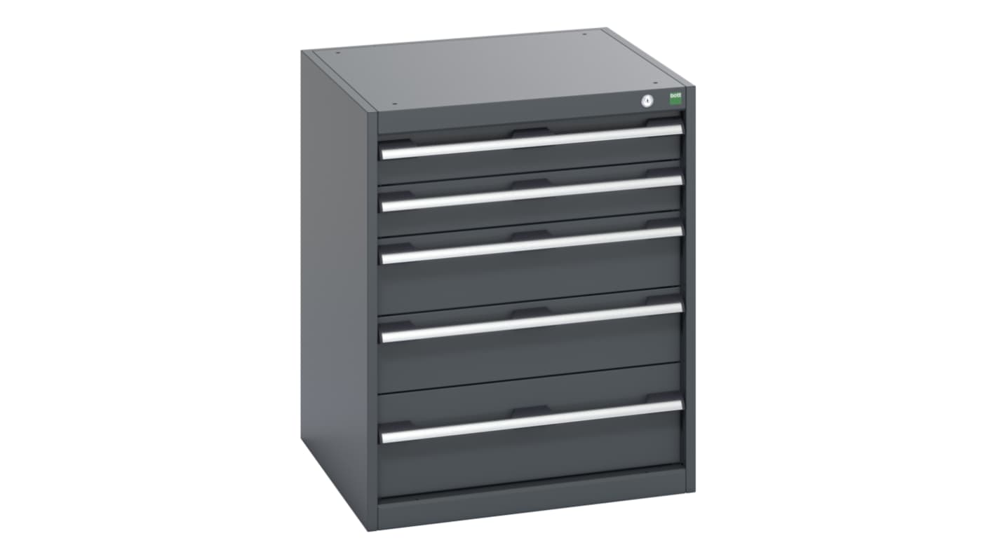 Bott, 5 Drawer Sheet Steel Floor Standing Cabinet, 650 x 650 x 800mm