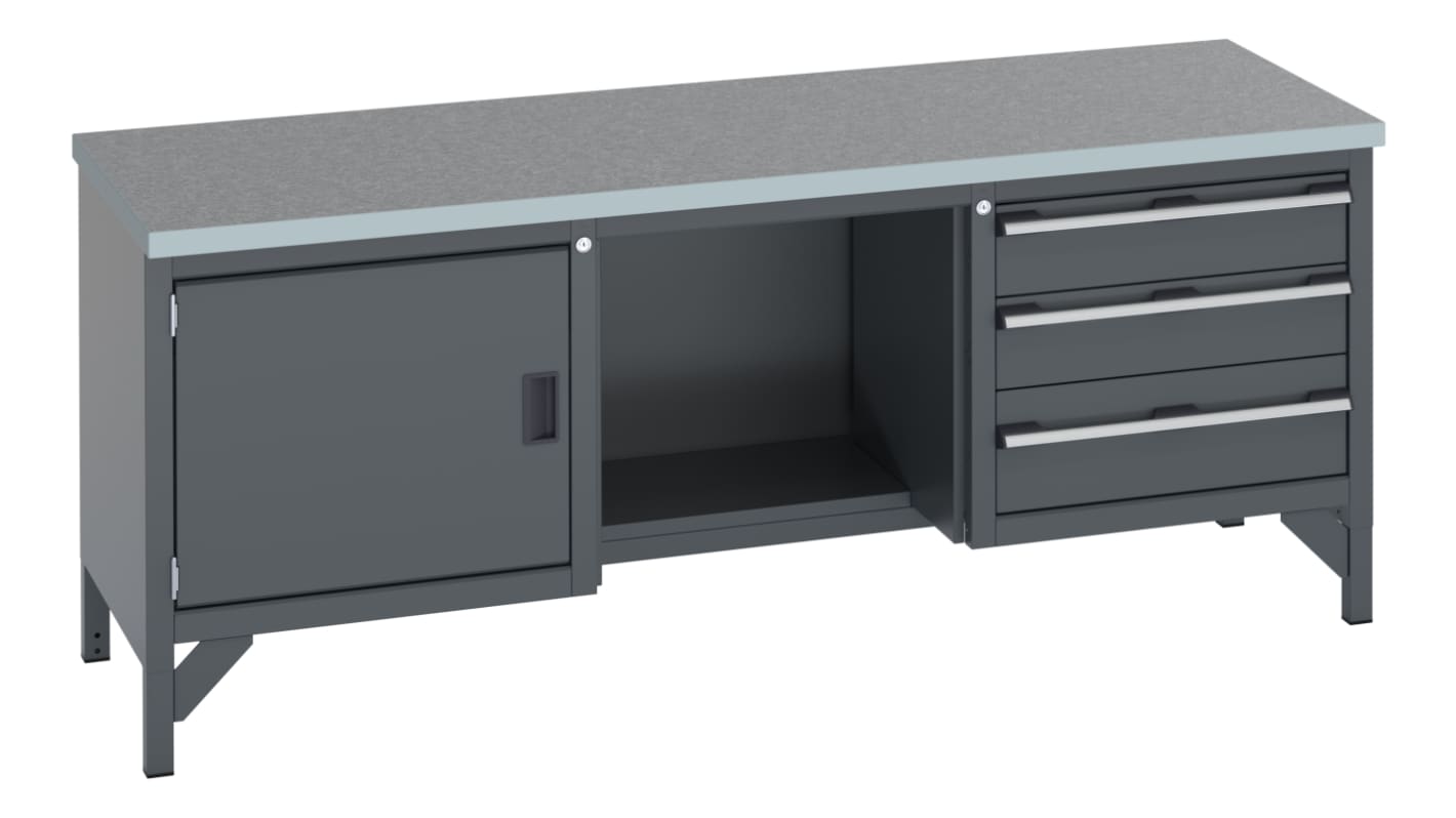 Bott 41002072.77v Sheet Steel Workbench, 325kg Max Load, Adjustable Height, 840mm x 2000mm x 750mm