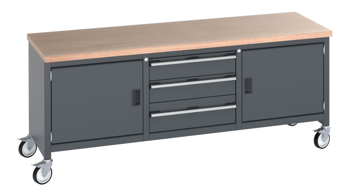Bott 41002124.77v Portable Sheet Steel Workbench, 425kg Max Load, Adjustable Height, 840mm x 2000mm x 750mm