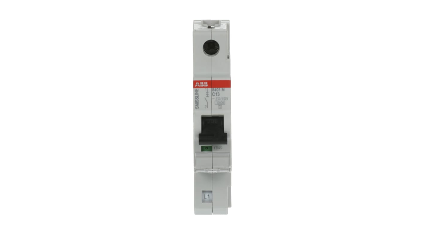 ABB S400M MCB Leitungsschutzschalter Typ C, Pol 1 13A 230V, Abschaltvermögen 10 kA SMISSLINE TP