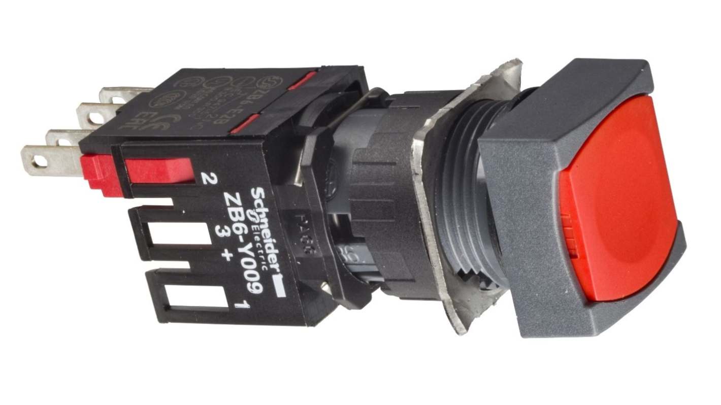 シュナイダーエレクトリック プッシュボタン, スローブレーク, SPDT, 3A, 16mm パネルマウント, IP65
