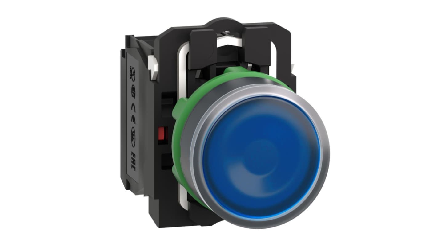 Schneider Electric Harmony XB5 Series Illuminated Push Button, Slow Brake, Panel Mount, 22mm Cutout, SPDT, 600V, IP66,
