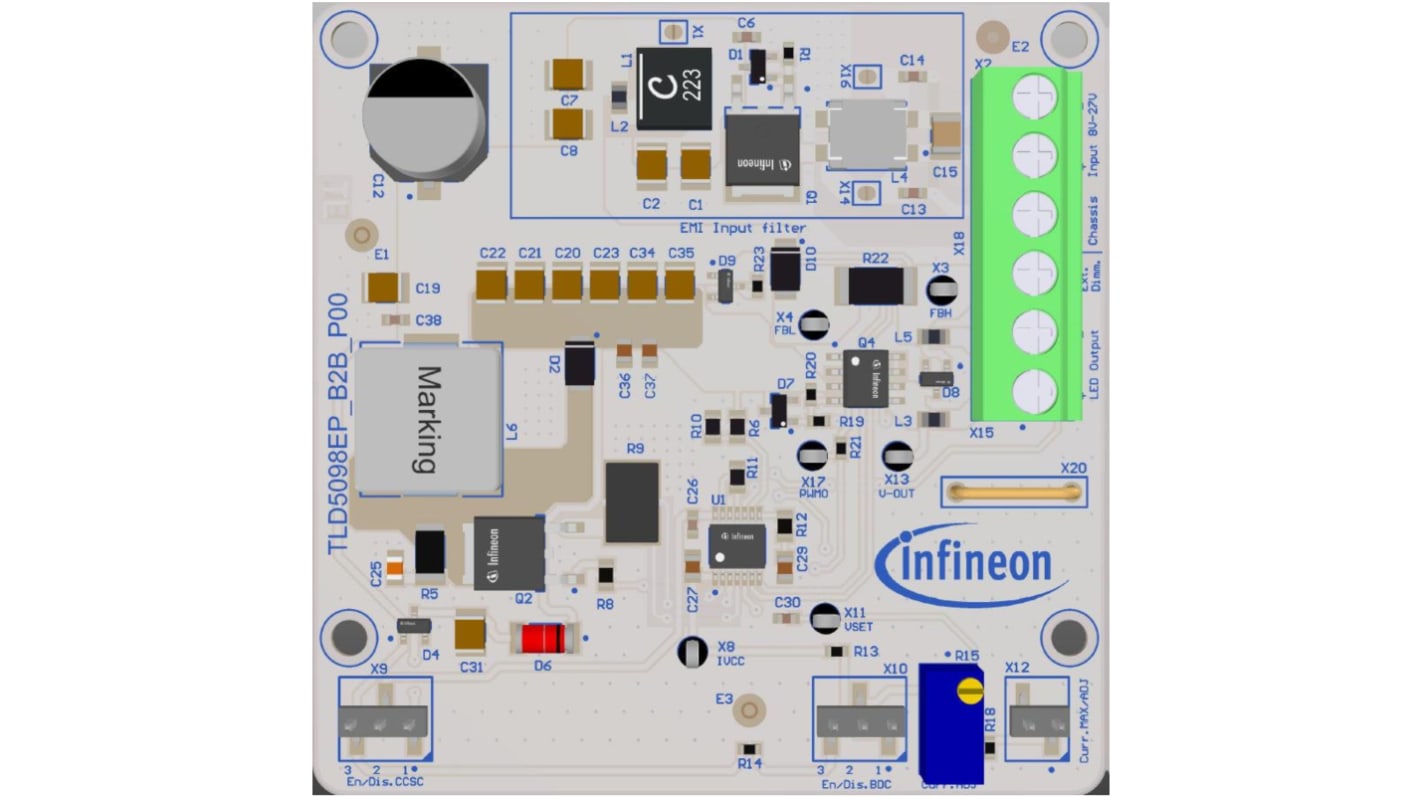 Infineon LED评估套件, Boost To Battery Evaluation Kit, 用于LED