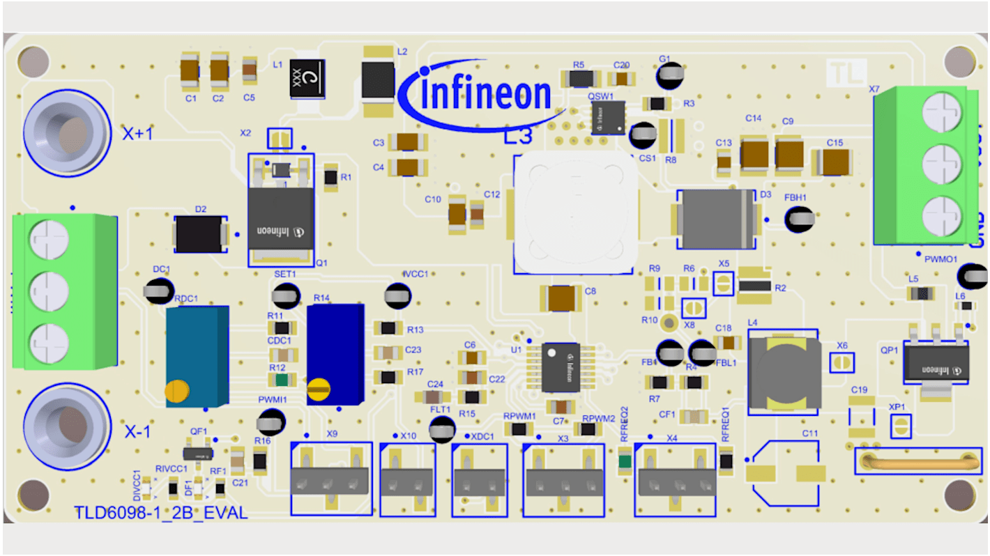 Infineon TLD609812BEVALTOBO1, TLD6098-1_2B_EVAL LED Evaluation Kit for TLD6098-1EP for LEDs