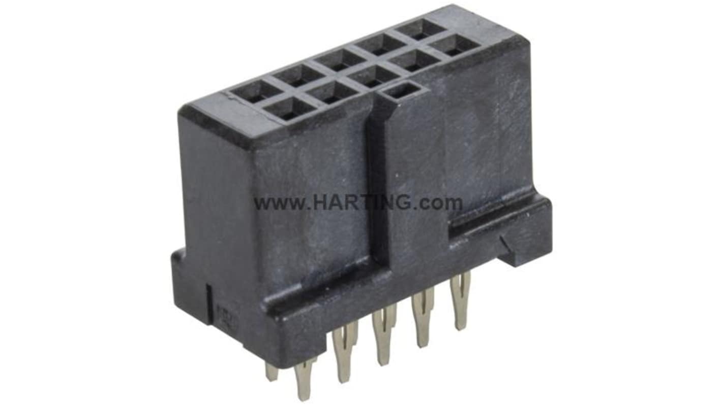 HARTING 09195 Series Straight PCB PCB Header, 10 Contact(s), 2 Row(s), Shrouded