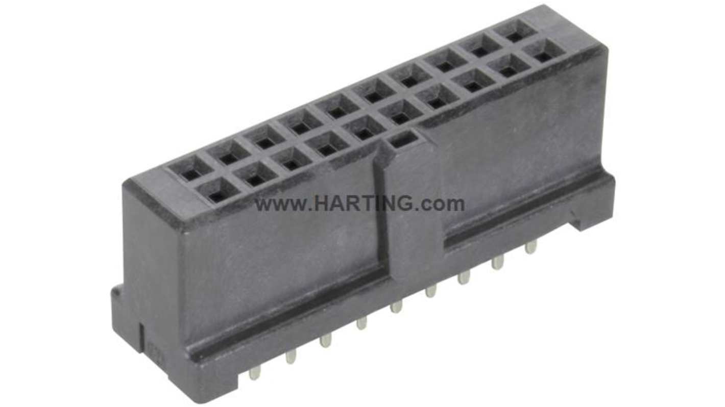 HARTING 09195 Series Straight PCB PCB Header, 20 Contact(s), 2 Row(s), Shrouded