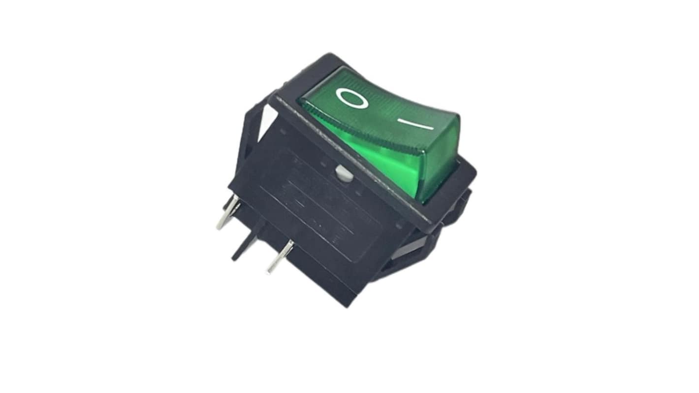 RS PRO Illuminated DPDT, On-Off Rocker Switch Panel Mount