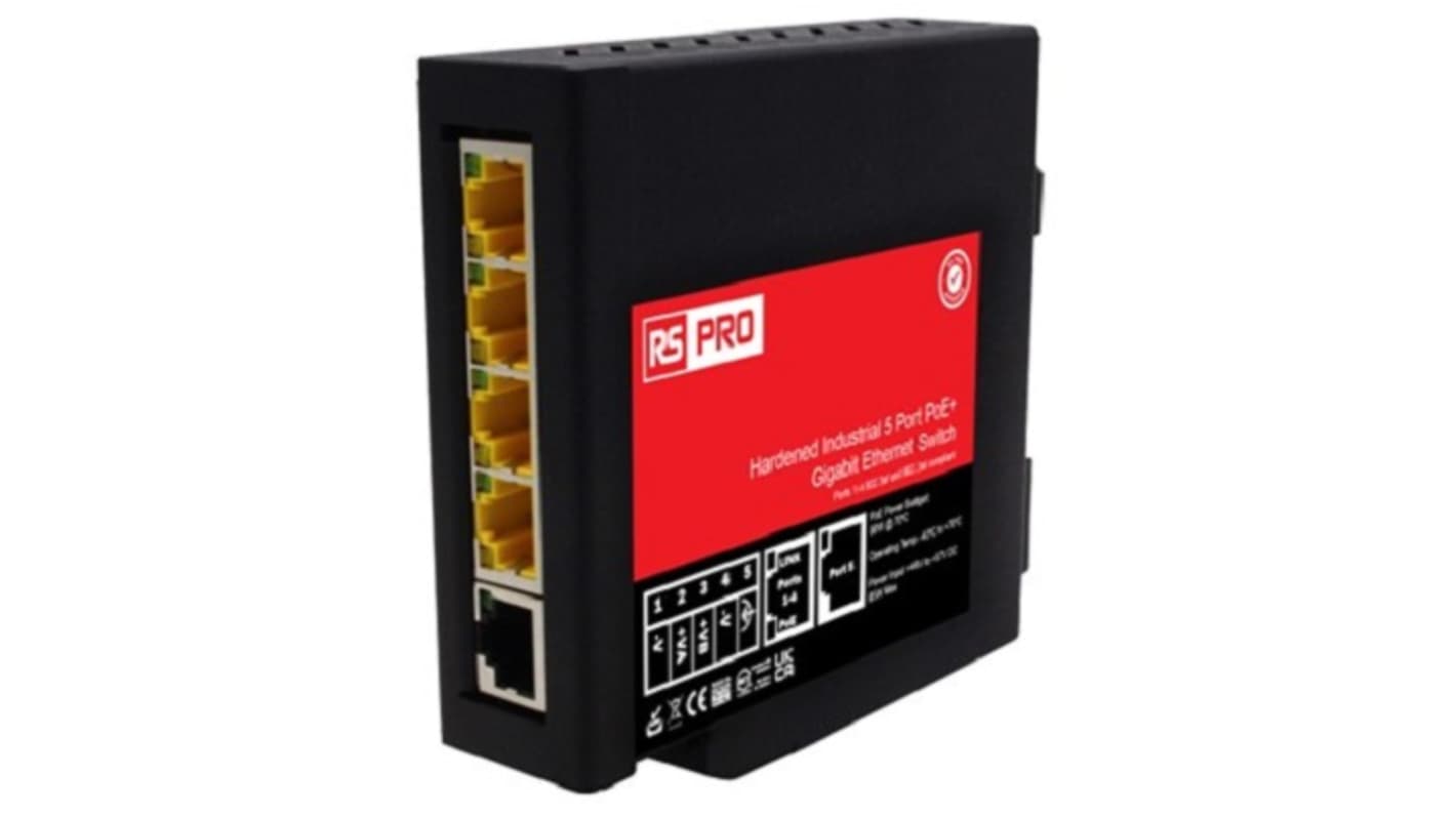 RS PRO RS-735, Unmanaged 5 Port Ethernet Switch With PoE